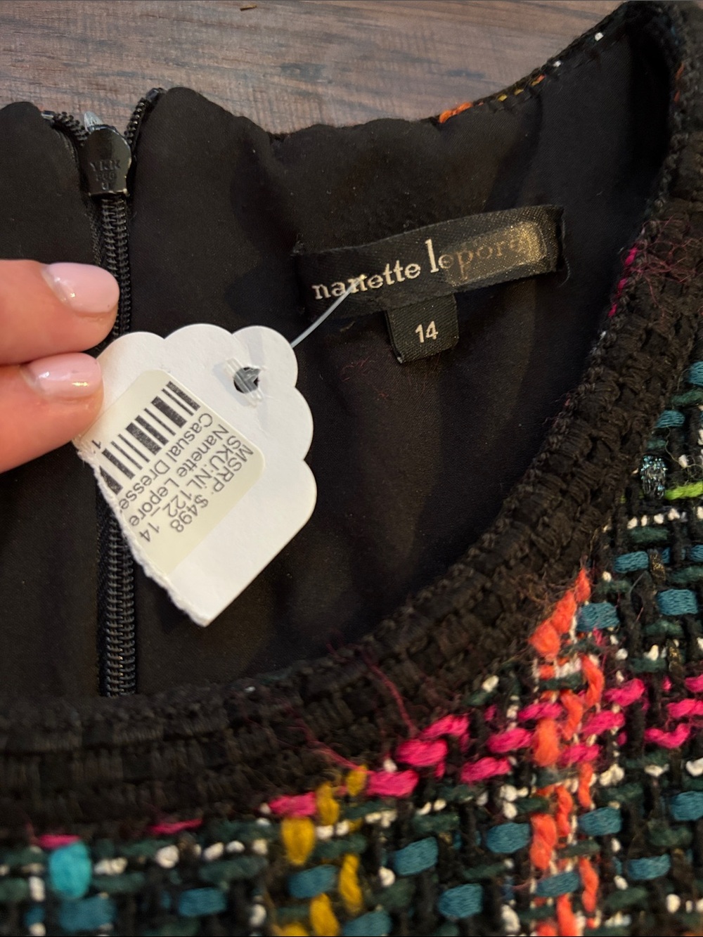 Nanette Lepore Multicolor Tweed Dress with Pink, Blue, Yellow & Orange Accents - Picture 2 of 5